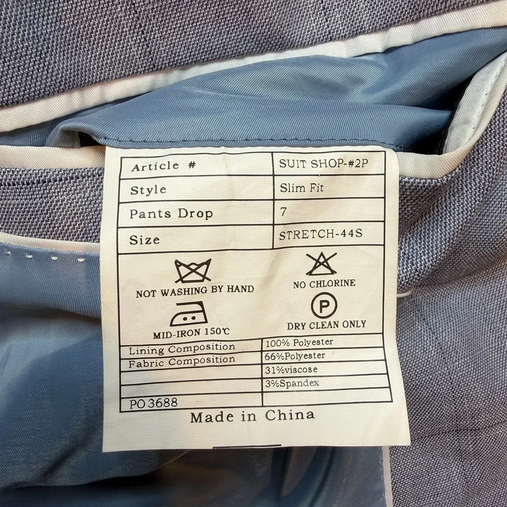 SuitShop‎ Jacket Men 44S Slim Fit Gray/blue